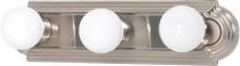  60/3301 - 3-Light Racetrack Style Vanity Light Fixture in Brushed Nickel Finish and (3) 15W GU24 Lamps