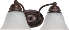  60/345 - Empire - 2 Light 15" Vanity with Alabaster Glass - Old Bronze Finish
