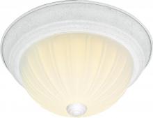  60/445 - 3-Light 15" Dome Flush Mount Ceiling Light in White Finish with Frosted Melon Glass and (3) 13W