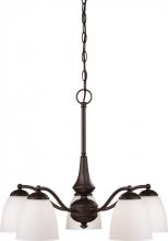  60/5143 - Patton - 5 Light Chandelier (Arms Down) with Frosted Glass - Prairie Bronze Finish