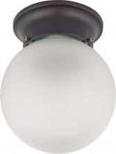  60/6012 - 1 Light 6" Ceiling Mount with Frosted White Glass; Color retail packaging