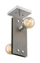  60/7221 - Stella - 2 Light Semi-Flush with- Driftwood and Brushed Nickel Accents Finish