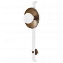  60/7741 - Colby 1 Light Wall Sconce; White and Natural Brass Finish