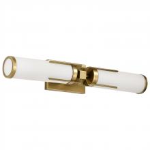 60/8042 - Roselle; 2 Light Vanity; Natural Brass with White Glass