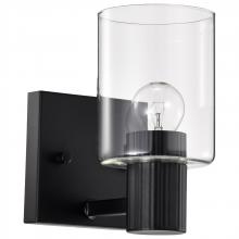  60/8061 - Clarksville; 1 Light Vanity; Matte Black with Clear Glass
