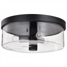  60/8065 - Clarksville; 15 Inch Flush Mount; Matte Black with Clear Glass