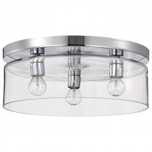  60/8074 - Marlowe; 15 Inch Flush Mount; Polished Nickel with Clear Glass