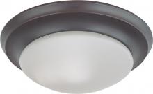  62/1026 - 1 Light - LED 12" Twist & Lock Flush Fixture - Mahogany Bronze Finish - Frosted Glass - Lamp