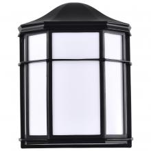  62/1397 - LED Cage Lantern Fixture; Black Finish with White Linen Acrylic