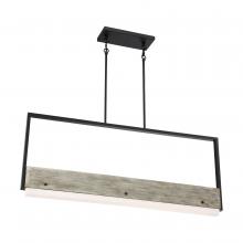  62/1553 - Alta - LED Island Pendan t- Black with Gray Wood Finish