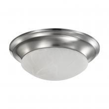  62/1563 - 19 Watt; 11 inch; LED Twist & Lock Flush Mount Fixture; Dimmable; Brushed Nickel; Frosted Glass