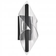  62/2021 - Geneva; 18 Inch LED Small Wall Sconce; Matte Black; Etched Acrylic Lens