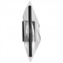  62/2022 - Geneva; 24 Inch LED Large Wall Sconce; Matte Black; Etched Acrylic Lens