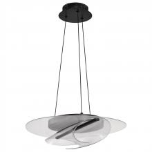  62/2025 - Geneva; 18 Inch LED Pendant; Matte Black; Etched Acrylic Lens