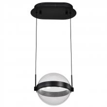  62/2031 - Arvada; 8 Inch LED Pendant; Matte Black; Etched Acrylic Lens