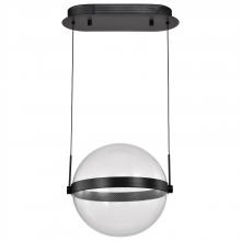  62/2032 - Arvada; 12 Inch LED Pendant; Matte Black; Etched Acrylic Lens