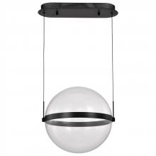  62/2033 - Arvada; 16 Inch LED Pendant; Matte Black; Etched Acrylic Lens