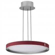  62/3011 - Bandon; 20 Inch LED Pendant; Gray with Red Wrap; Acrylic Lens