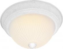  SF76/133 - 2 Light - 13" Flush with Frosted Ribbed - Textured White Finish