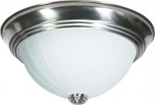  SF76/244 - 2 Light - 13" Flush with Frosted Melon Glass - Brushed Nickel Finish