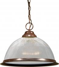  SF76/447 - 1 Light - 15" Pendant with Clear Prismatic Glass - Old Bronze Finish