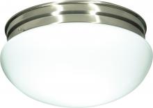  SF76/605 - 2 Light - 12" Flush with White Glass - Brushed Nickel Finish
