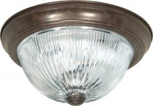  SF76/606 - 2 Light - 11" Flush with Ribbed Glass - Old Bronze Finish