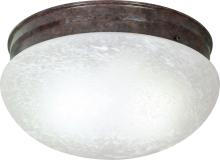  SF76/676 - 2 Light - 12" Flush with Alabaster Glass - Old Bronze Finish