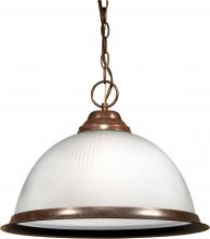  SF76/690 - 1 Light - 15" Pendant with Frosted Prismatic Glass - Old Bronze Finish