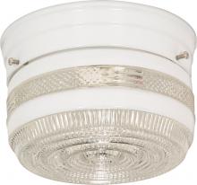  SF77/097 - 1 Light - 6'' Flush with White and Crystal Accent Glass - White Finish