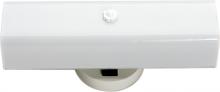  SF77/990 - 2 Light - 14" Vanity with White "U" Channel Glass with Convenience Outlet - White Finish