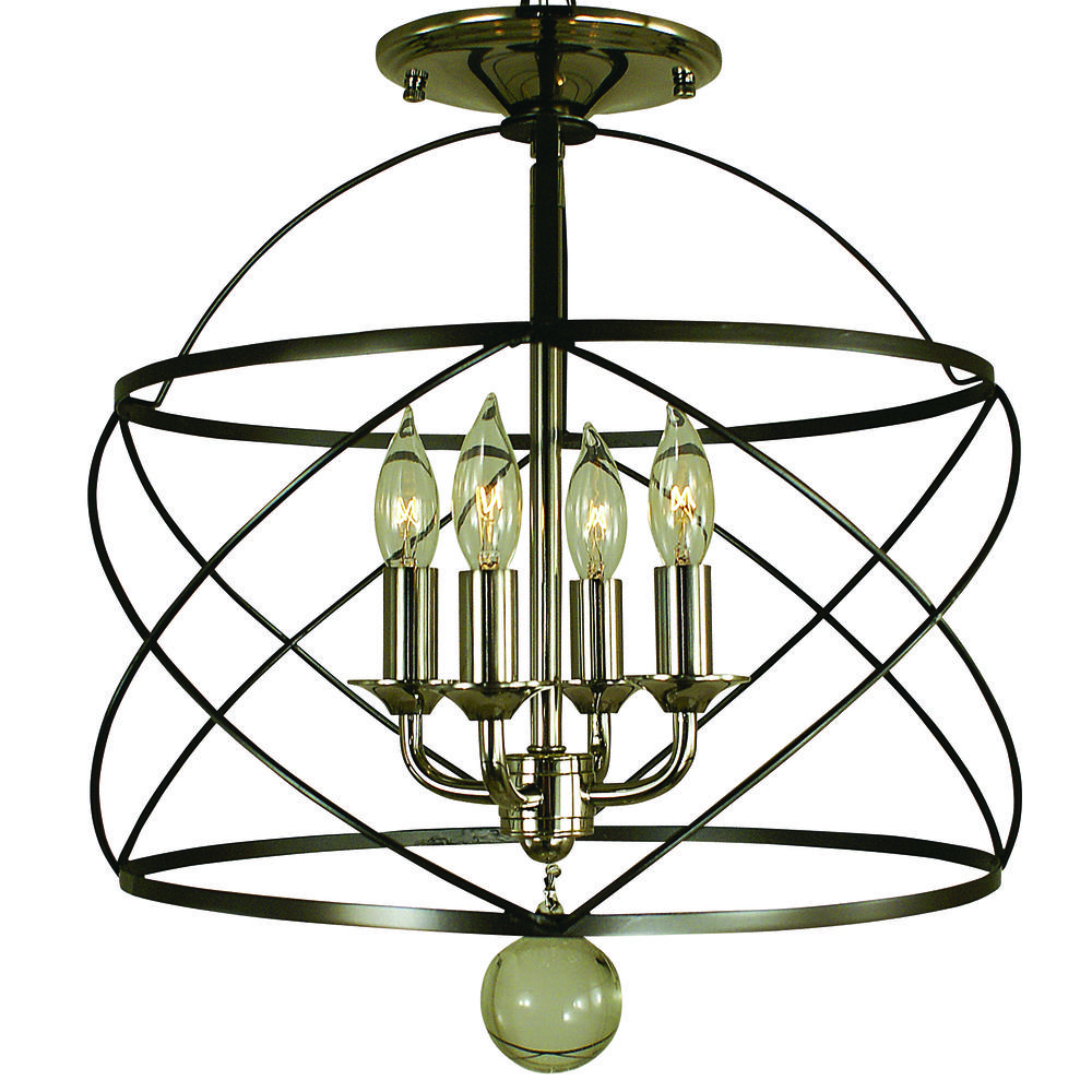 4-Light Mahogany Bronze Nantucket Flush / Semi Flush Mount