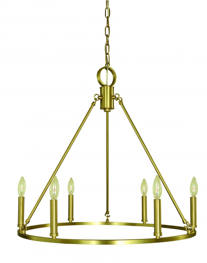 6-Light Brushed Brass Midtown Dining Chandelier