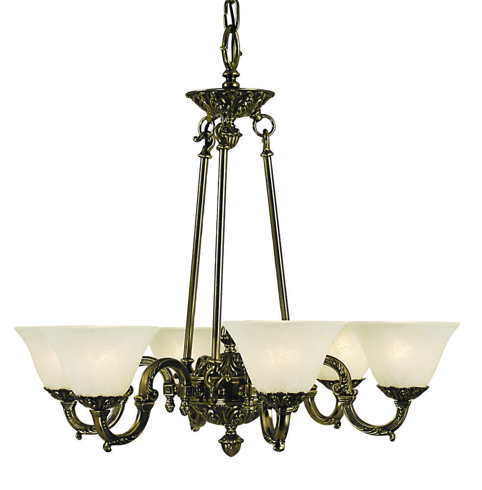 6-Light Mahogany Bronze Napoleonic Dining Chandelier