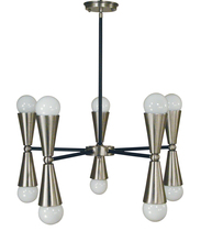  3035 BN/MBLACK - 10-Light Brushed Nickel/Matte Black Equinox Chandelier