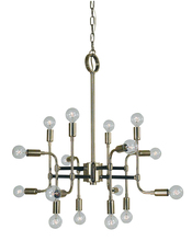  3056 PN/MBLACK - 16-Light Polished Nickel/Matte Black Fusion Chandelier