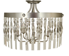  4713 SP/PN - 5-Light Satin Pewter/Polished Nickel Adele Semiflush