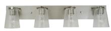  4854 SP/PN/CS - 4-Light Satin Pewter/Polished Nickel/Clear Seedy Glass Mercer Bath Sconce