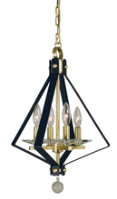  4924 PN/MBLACK - 4-Light Polished Nickel/Matte Black Ice Mini Chandelier