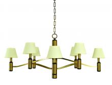  5638 AB/MBLACK - 8-Light Antique Brass/Matte Black Accents Hampton Dining Chandelier