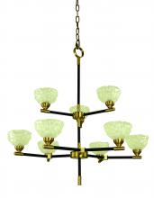  5699 PN/MBLACK - 9-Light Polished Nickel with Matte Black accents Dining Chandelier