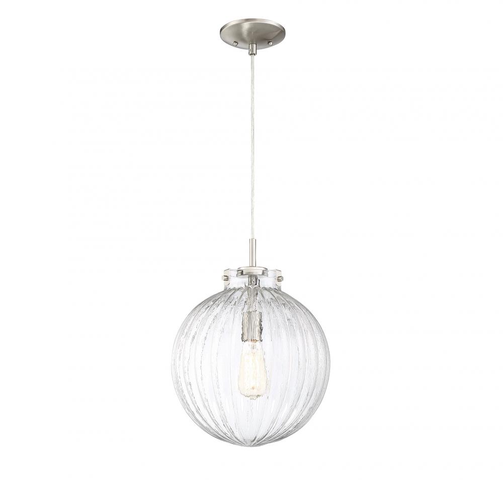 1-Light Mini Pendant in Brushed Nickel