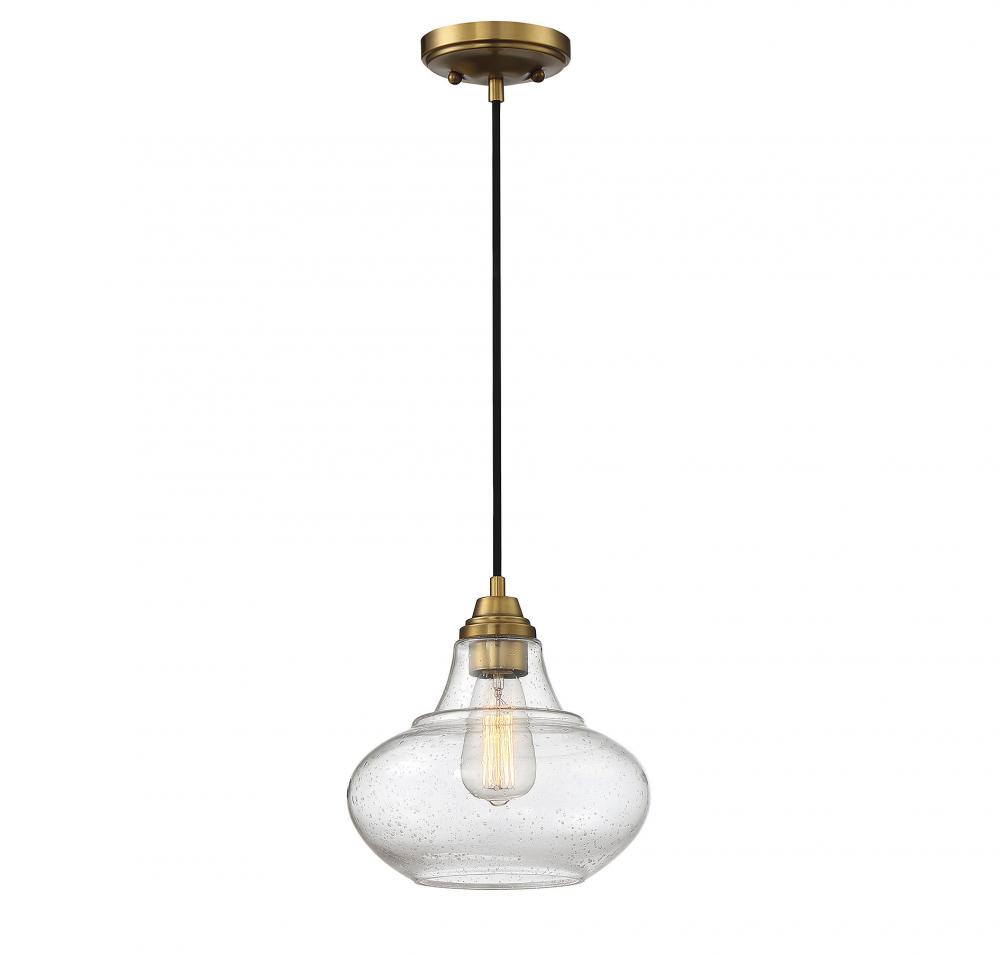 1-Light Mini Pendant in Natural Brass