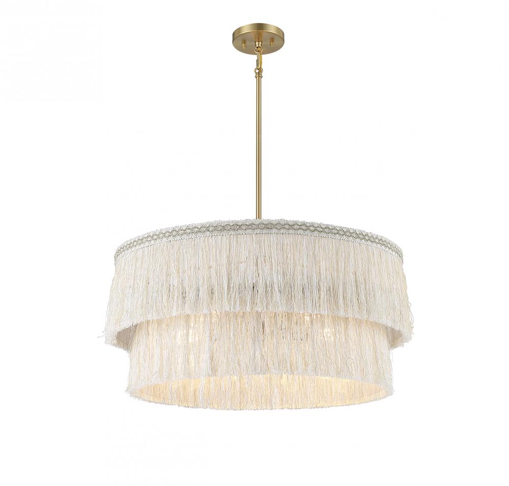 5-Light Pendant in Natural Brass