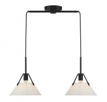  M100108MBK - 2-Light Linear Chandelier in Matte Black