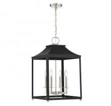  M30009MBKPN - 4-Light Pendant in Matte Black with Polished Nickel