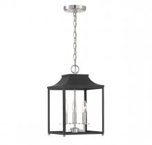  M30013MBKPN - 3-Light Pendant in Matte Black with Polished Nickel