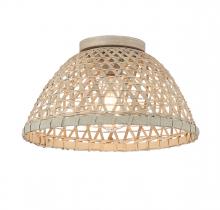  M60073NR - 1-Light Ceiling Light in Matte Black and Natural Rattan