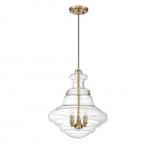  M70058NB - 3-Light Pendant in Natural Brass