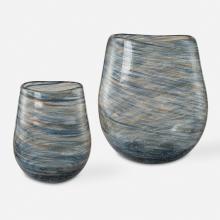  18158 - Uttermost Aurora Swirl Glass Vases, S/2